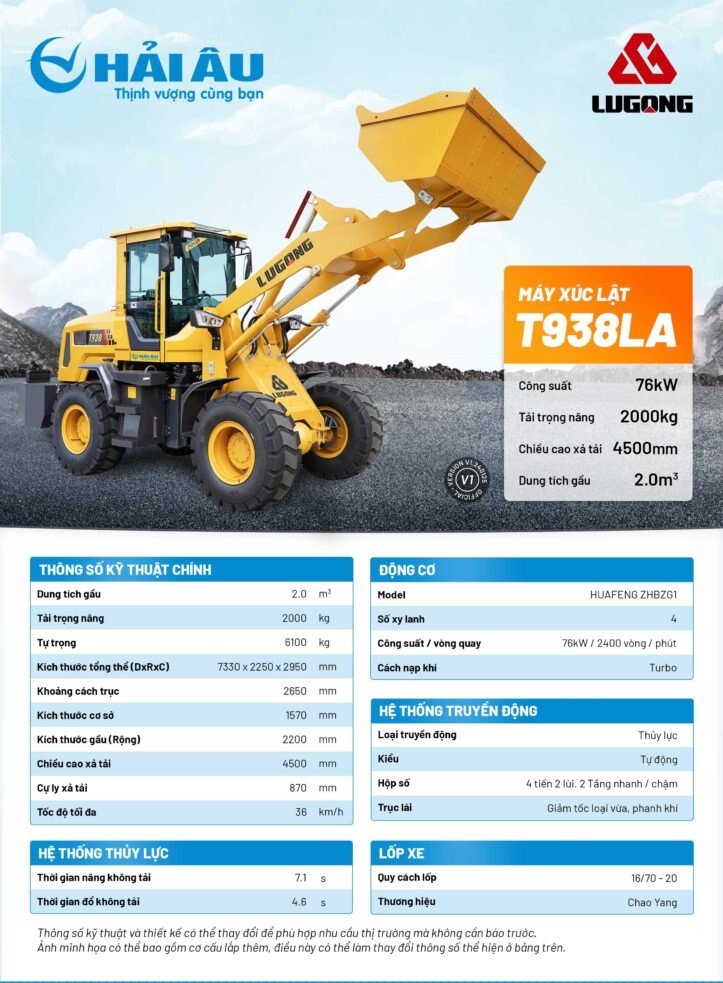 Máy Xúc Lật LuGong T938LA